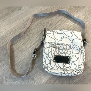 LANCASTER Paris - Cream & Black Heart Print Crossbody Bag